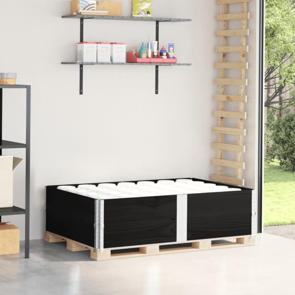 pallerammer 2 stk. 150x100 cm massivt fyrretræ sort
