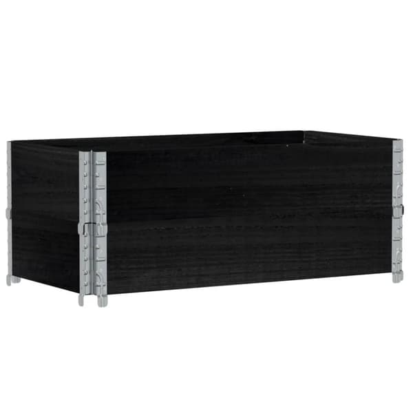Kuormalavan reunukset 2 kpl musta 100x50 cm täysi mänty
