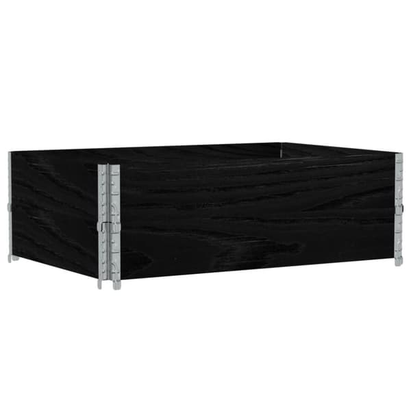 pallerammer 2 stk. 120x80 cm massivt fyrretræ sort