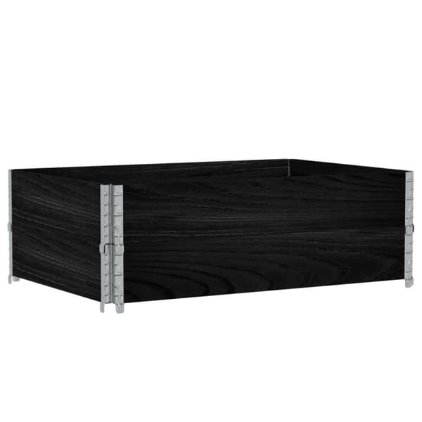 pallerammer 2 stk. 120x80 cm massivt fyrretræ sort