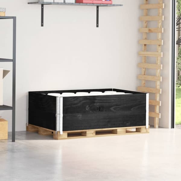 pallerammer 2 stk. 120x80 cm massivt fyrretræ sort