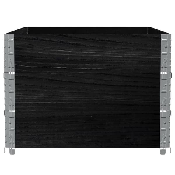 Pallkragar 3 st svart 120x80 cm massivt furu