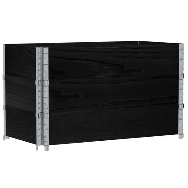 Kuormalavan reunukset 3 kpl musta 100x50 cm täysi mänty