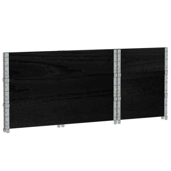 Kuormalavan reunukset 3 kpl musta 100x50 cm täysi mänty
