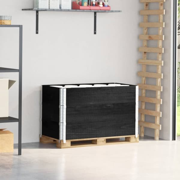 pallerammer 3 stk. 100x50 cm massivt fyrretræ sort