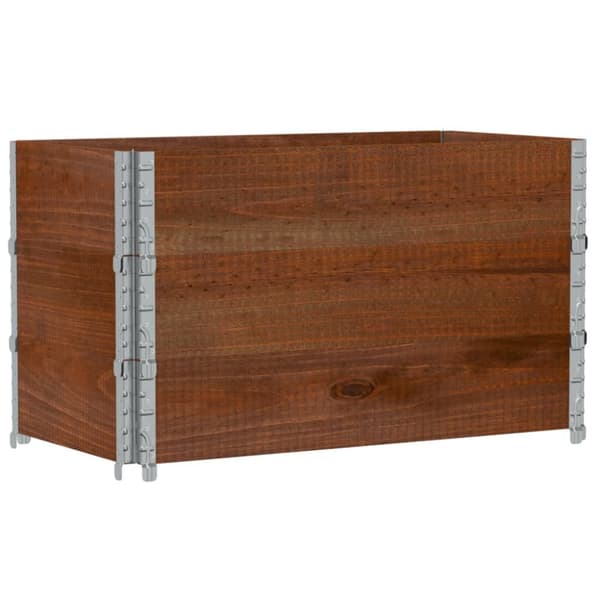 pallerammer 3 stk. 100x50 cm massivt fyrretræ brun