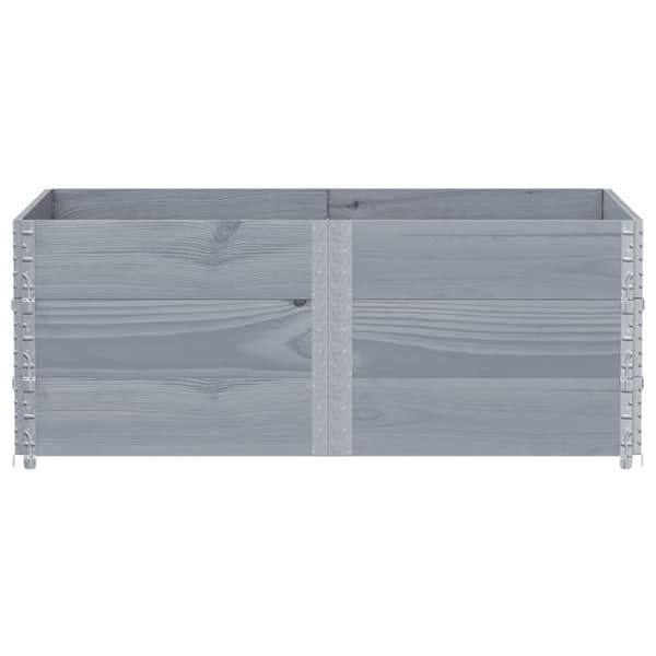 pallerammer 3 stk. 150x100 cm massivt fyrretræ grå
