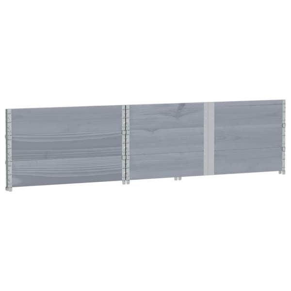 pallerammer 3 stk. 150x100 cm massivt fyrretræ grå
