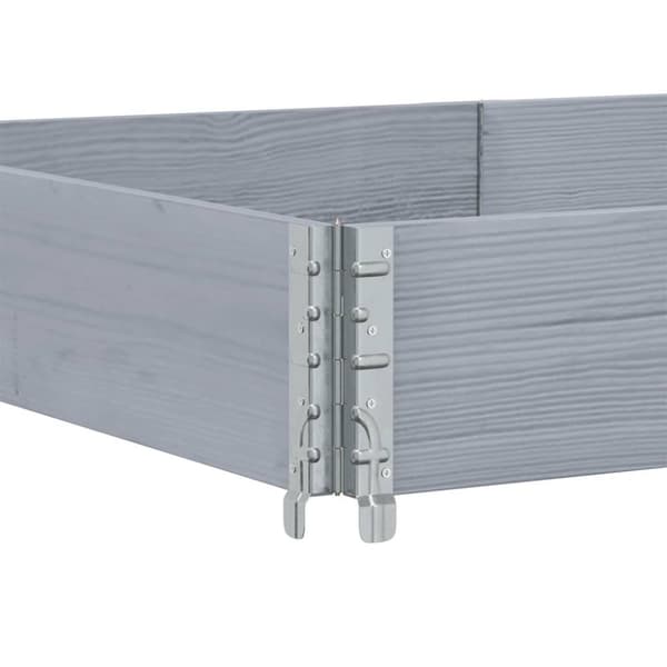 pallerammer 3 stk. 150x100 cm massivt fyrretræ grå
