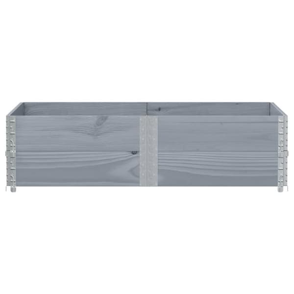 pallerammer 2 stk. 150x100 cm massivt fyrretræ grå