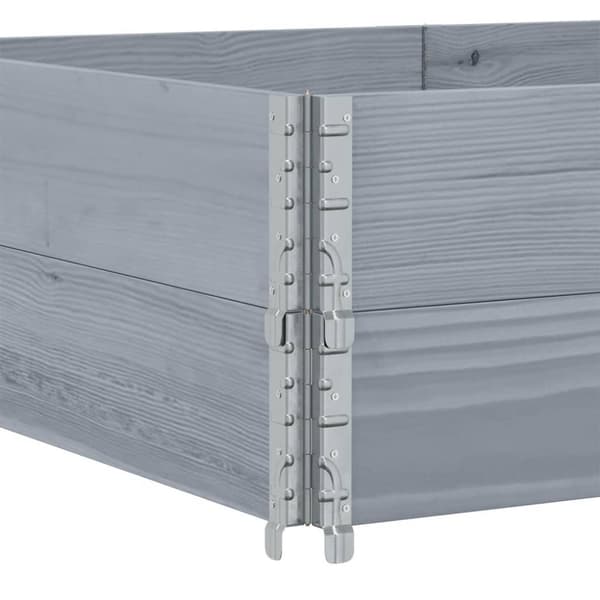 pallerammer 2 stk. 150x100 cm massivt fyrretræ grå