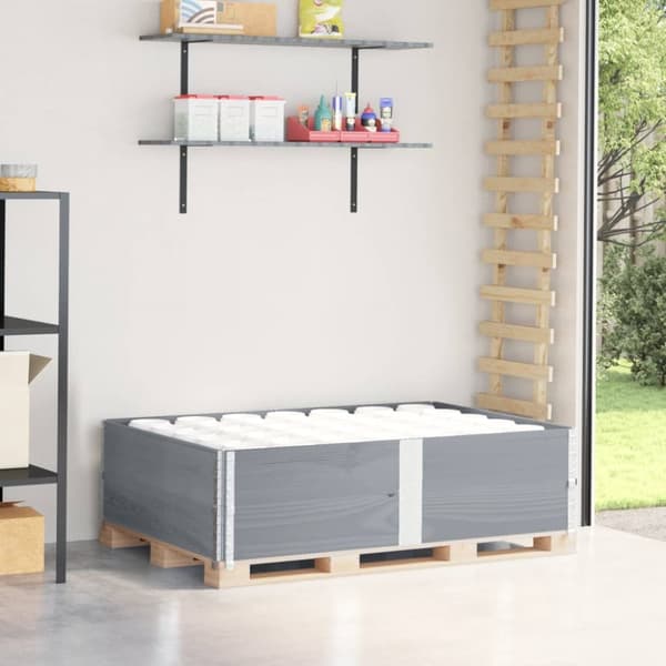 pallerammer 2 stk. 150x100 cm massivt fyrretræ grå