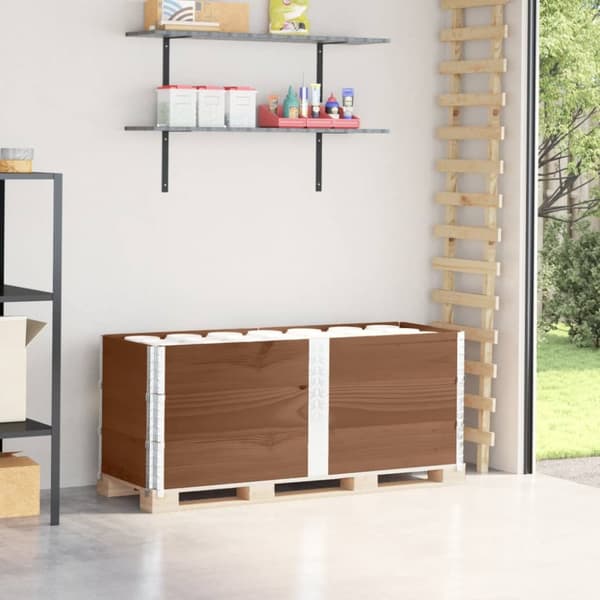 pallerammer 3 stk. 150x50 cm massivt fyrretræ brun
