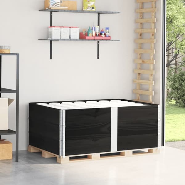 pallerammer 3 stk. 150x100 cm massivt fyrretræ sort