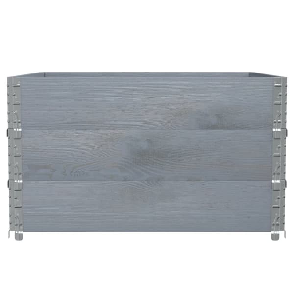 pallerammer 3 stk. 100x100 cm massivt fyrretræ grå