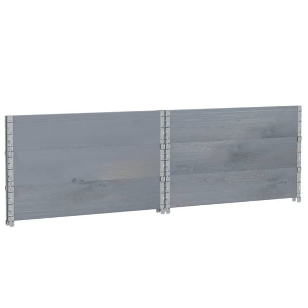pallerammer 3 stk. 100x100 cm massivt fyrretræ grå