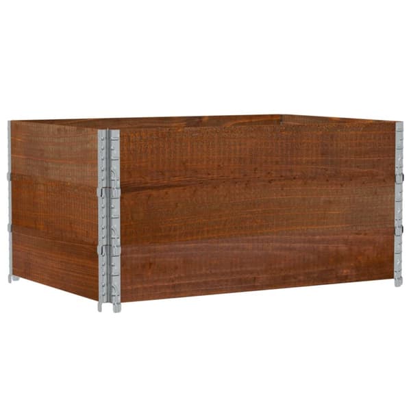 pallerammer 3 stk. 120x80 cm massivt fyrretræ brun
