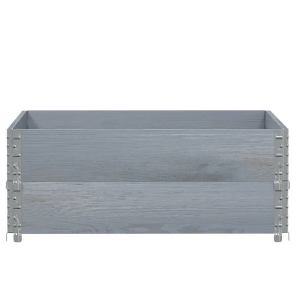 pallerammer 2 stk. 100x100 cm massivt fyrretræ grå