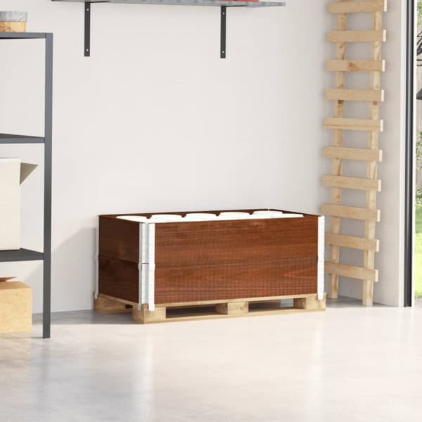 pallerammer 2 stk. 100x50 cm massivt fyrretræ brun