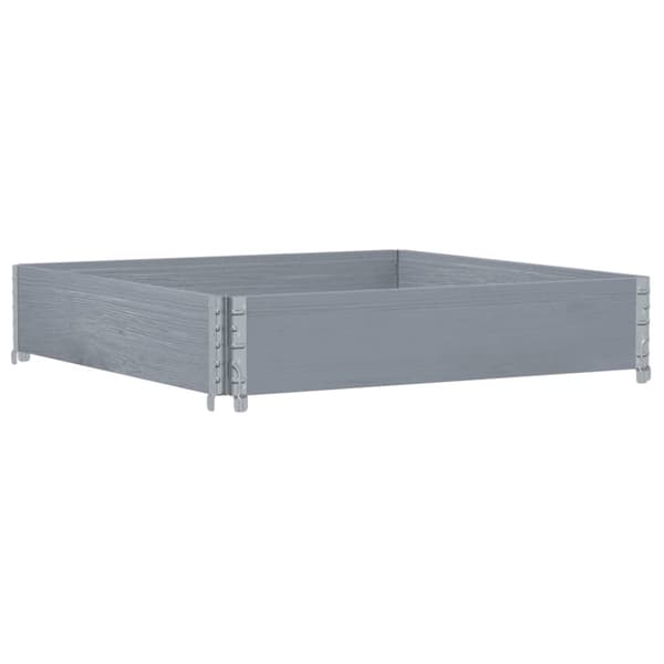 palleramme 100x100 cm massivt fyrretræ grå