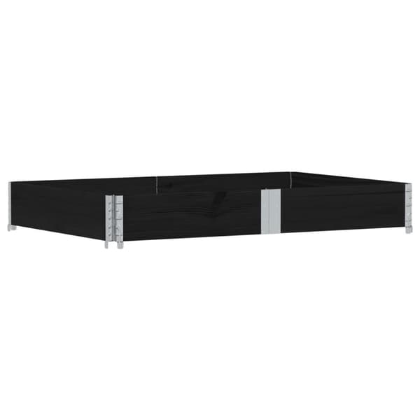 palleramme 150x100 cm massivt fyrretræ sort
