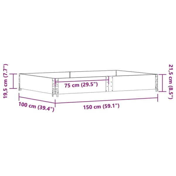palleramme 150x100 cm massivt fyrretræ sort