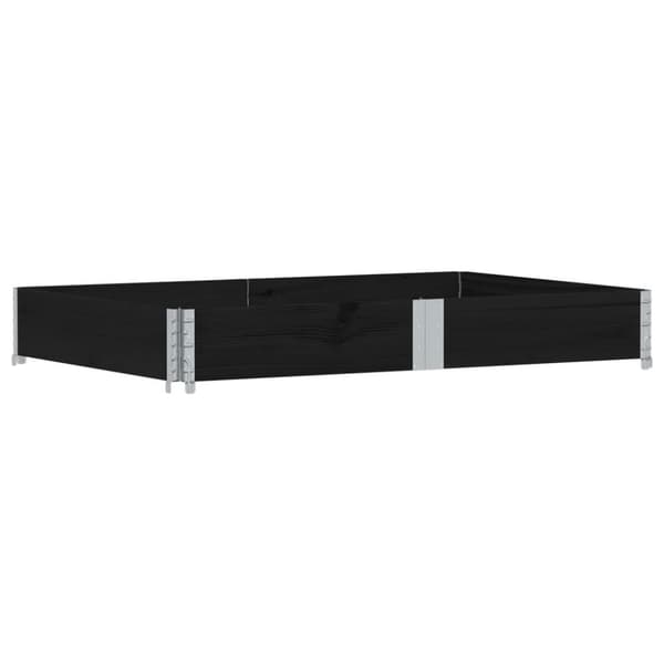 palleramme 150x100 cm massivt fyrretræ sort