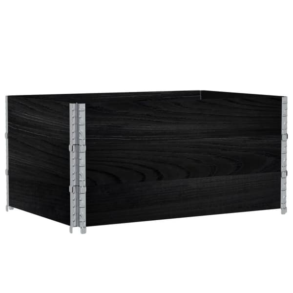 Pallkragar 3 st svart 120x80 cm massivt furu