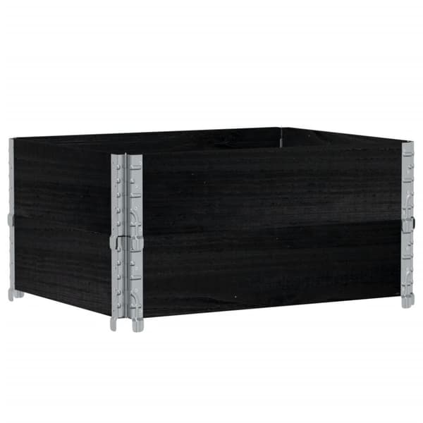 Pallkragar 2 st svart 80x60 cm massivt furu