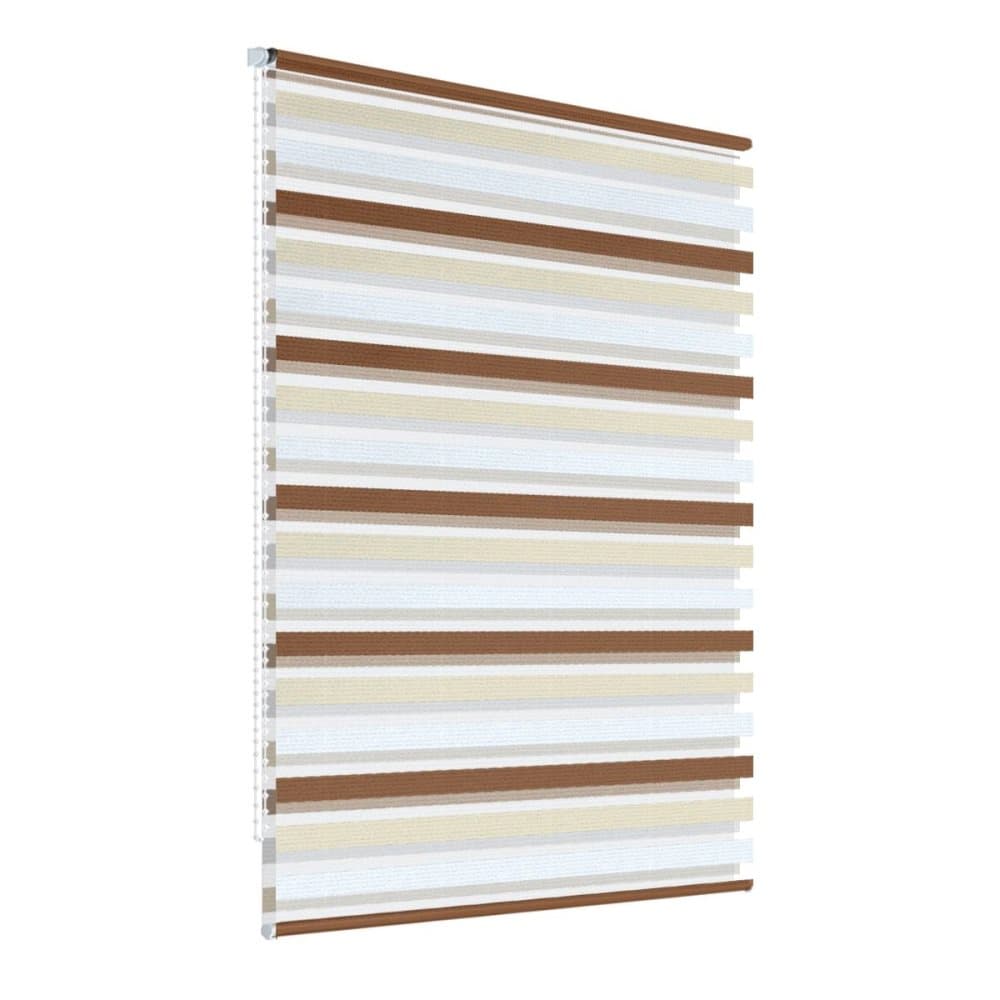 ECD Germany dobbeltblind 110 x 150 cm Hvid Beige Brun Klemmfix Duo blinde uden at bore