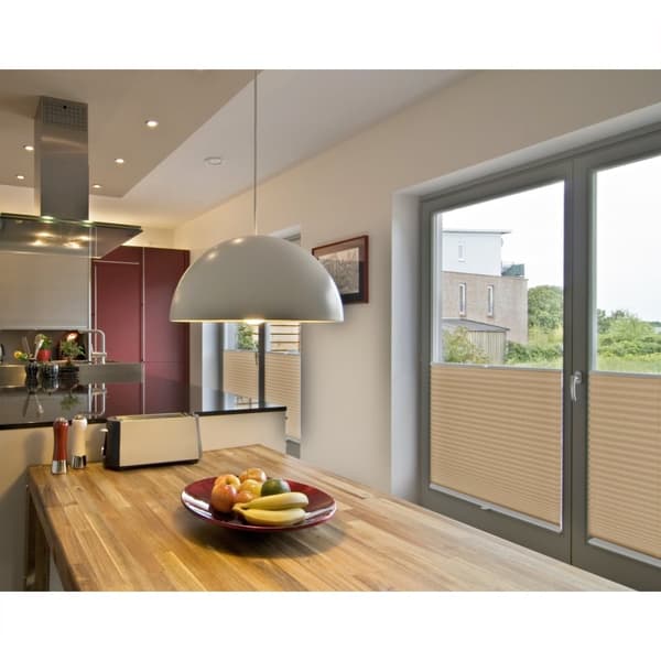 ECD Germany plisségardin 50 x 100 cm - creme - Klemmfix - EasyFix - uden boring - sol- og privatlivsbeskyttelse - til vindue og dør - inkl.
