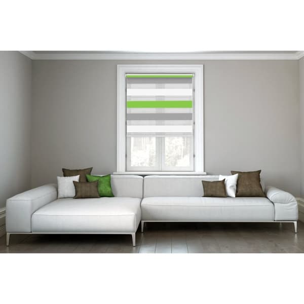 ECD Germany Kaksoissokkoutettu blind Duo blind rullaverho 45x150cm Vihreä Valkoinen