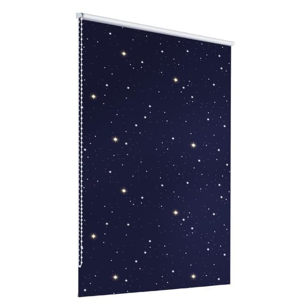 ECD Germany mørklægningsgardin 80 x 150 cm blå med stjerner Klemmfix uden at bore