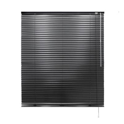 ECD Germany aluminium persienner 110 x 130 cm - svart - aluminiumlameller - visuellt, ljus och bländskydd - för fönster och dörrar