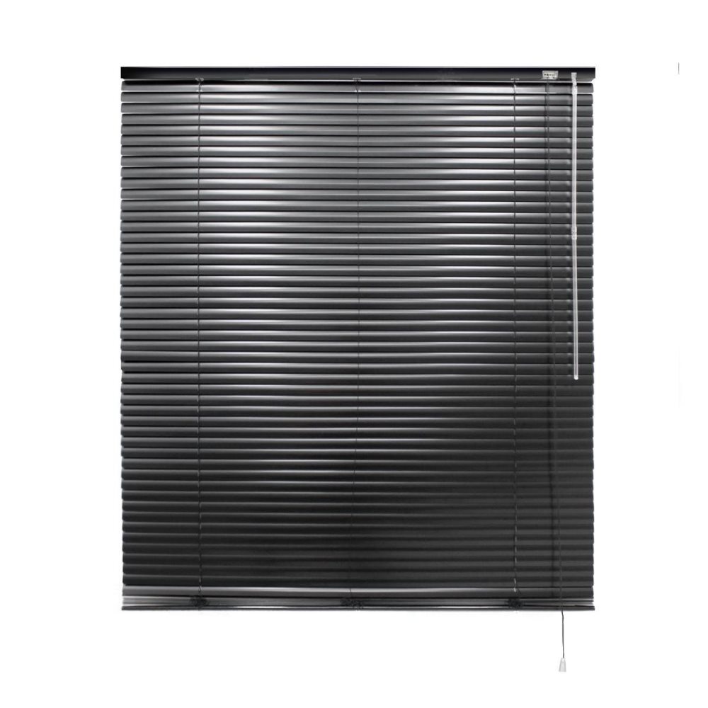ECD Germany aluminium persienner 100 x 220 cm - svart - aluminiumlameller - visuellt, ljus och bländskydd - för fönster och dörrar