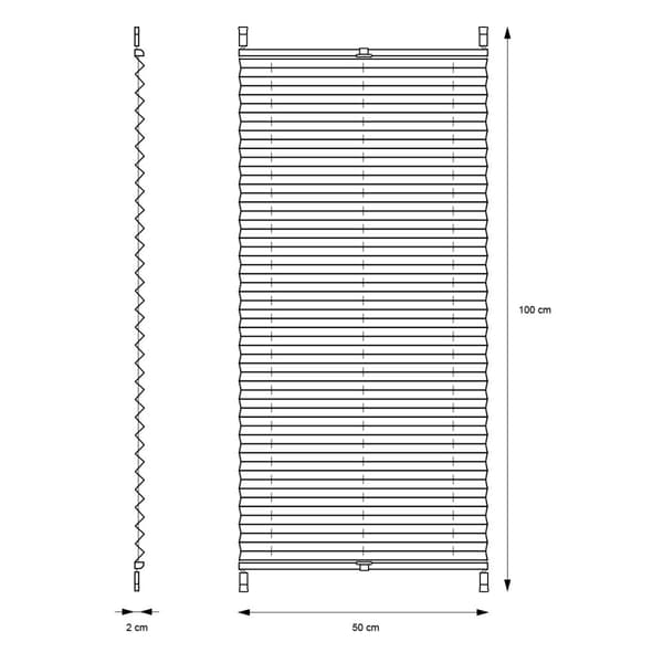 ECD Germany plisseret blindklemme fastgørelse uden at bore 50x100 cm sort uigennemsigtig sol og privatlivsbeskyttelse plisségardin persienne med