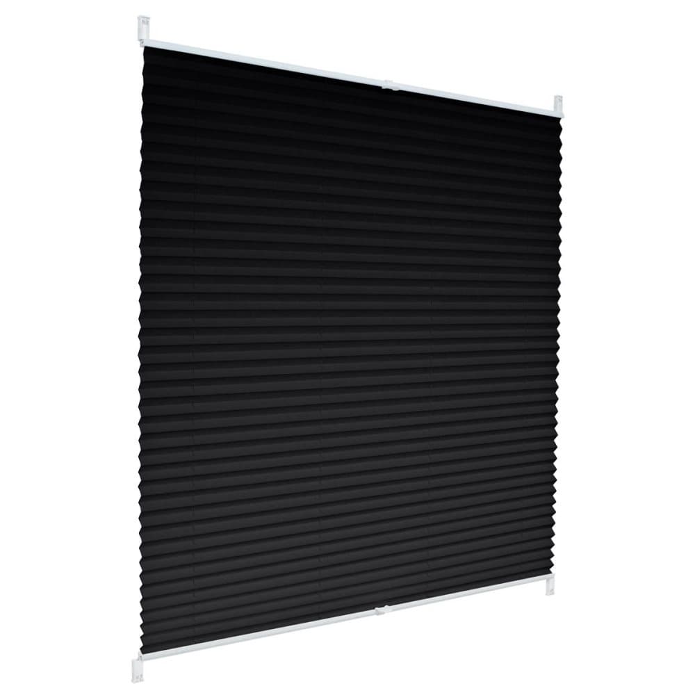 ECD Germany plisségardin Klemmfix uden at bore 90x150 cm sort uigennemsigtig sol og privatlivsbeskyttelse plisségardiner persienne med klembeslag til