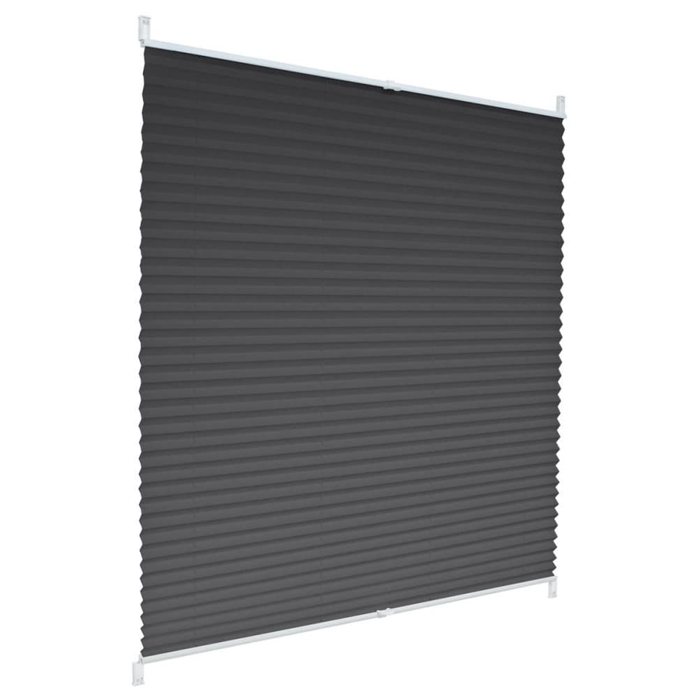 ECD Germany veckade persienner Klemmfix utan att borra 120x150 cm mörkgrå Ogenomskinlig sol- och siktskydd veckad persienner med persienner med