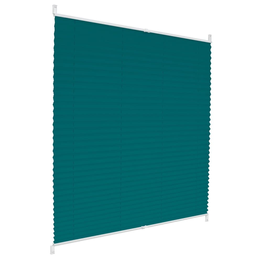ECD Germany Pläterad klämfix utan borrning 60 x 200 cm Bensinvisning Sol och ser skydd Faltrollo persienner med klämbärare för fönster