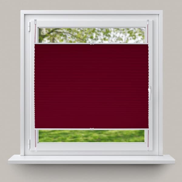 ECD Germany Plisseret Clamp Fix uden boring 55x200 cm Bordeaux Viewpt Sol og sautisk beskyttelse Falrollo Jalousie med klembærer til vindue
