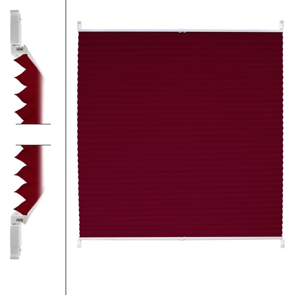 ECD Germany Plisseret Clamp Fix uden boring 55x200 cm Bordeaux Viewpt Sol og sautisk beskyttelse Falrollo Jalousie med klembærer til vindue