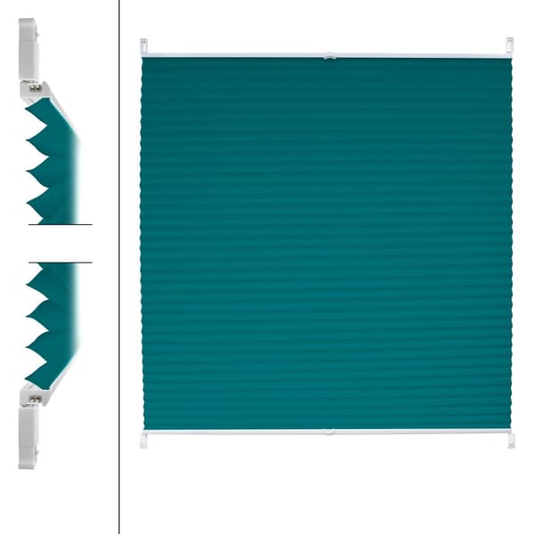 ECD Germany Pläterad klämfix utan borrning 90 x 200cm Bensinvisning Sol och ser skydd Faltrollo Jalousie med klämbärare