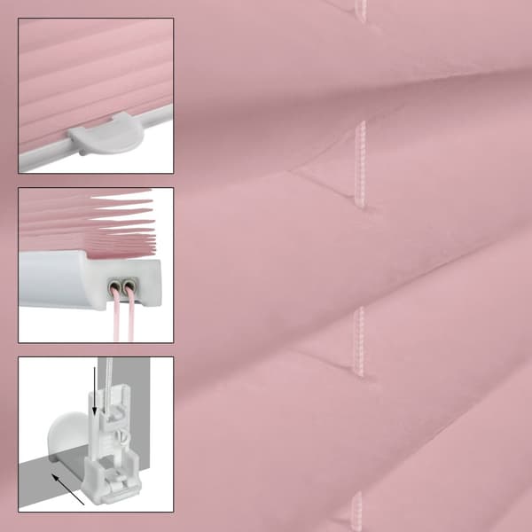 ECD Germany Plisseret Clamp Fix uden boring 100 x 200cm Pink ViewProof Sun og Se beskyttelse Faltrollo Blinds med knivbærer til vindue