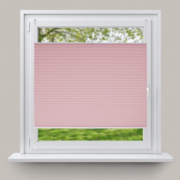 ECD Germany Plisseret Clamp Fix uden boring 100 x 200cm Pink ViewProof Sun og Se beskyttelse Faltrollo Blinds med knivbærer til vindue