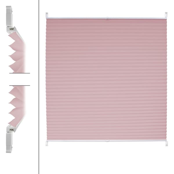 ECD Germany Plisseret Clamp Fix uden boring 100 x 200cm Pink ViewProof Sun og Se beskyttelse Faltrollo Blinds med knivbærer til vindue