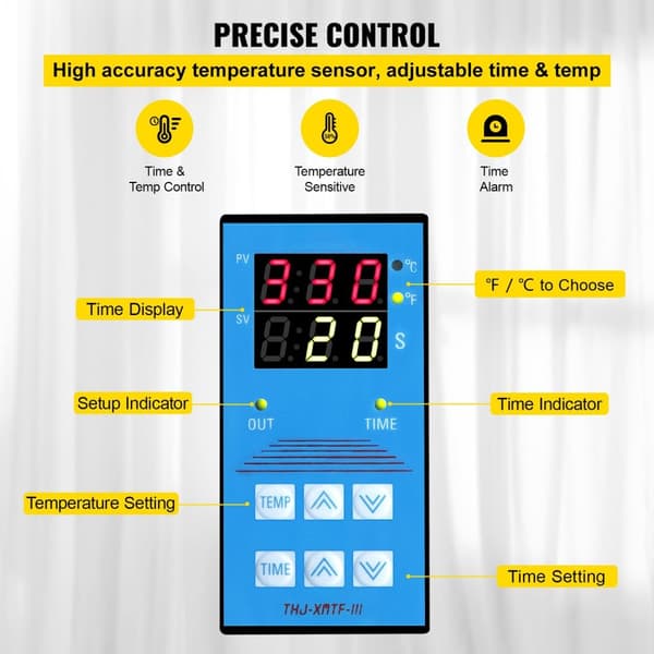Keps Hattpress - Digital Display, Gjutning av Aluminium Värmeplatta, LCD Regulator