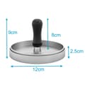 Miniatyrbilde 2 av 6: Hamburgerpresse i grått med 11,5 cm diameter - for grilling, camping, hjemmebruk og caterin