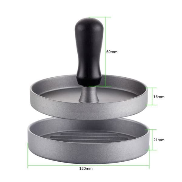Burger Press - Aluminium - Non-Stick beläggning - Enkel rengöring - Idealisk för BBQ