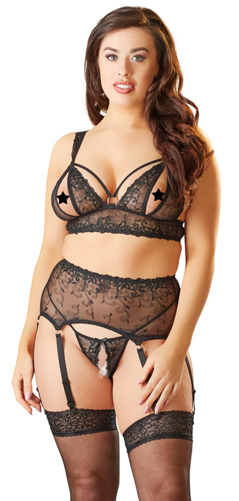 Plussize Sexy Hofteholder Sæt