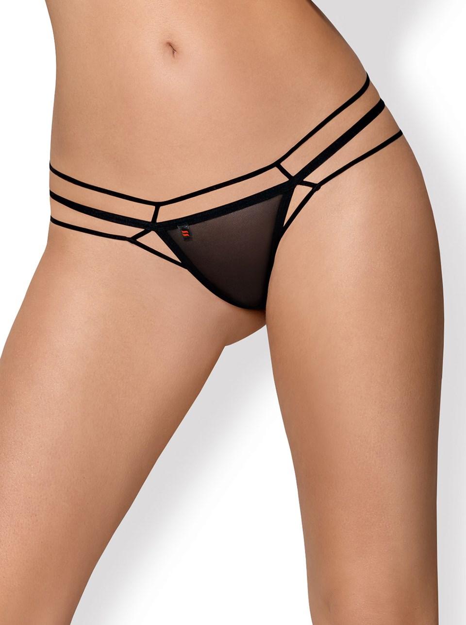 875 - Black Thong With Straps